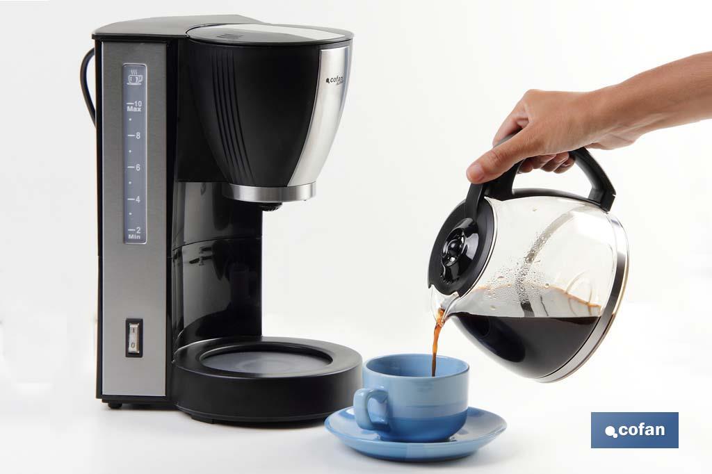 Electric drip coffee maker | Margot Model | Power: 870W | 10-Cup capacity | 1.25l Capacity | Svelte & Classy Design - Cofan